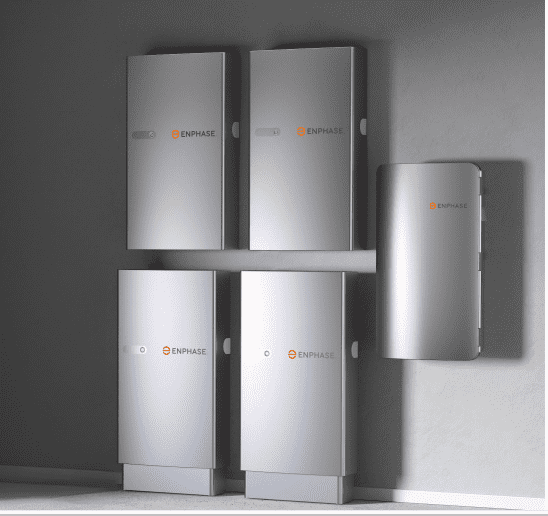 Modular home battery storage system mounted on a wall